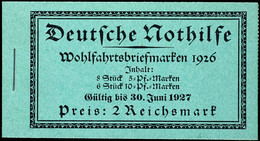 Nothilfe 1926, Postfrisches Markenheftchen, Tadellos, Fotoattest Schlegel D. BPP, Mi. 1.100.-, Katalog: MH23.1 ** - Markenheftchen