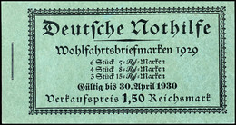 Nothilfe 1929, 1. Deckelseite Deutsche Nothilfe Gültig Bis 30. April, Tadellos Postfrisch, Mi. 550.-, Katalog: MH28.1 ** - Booklets