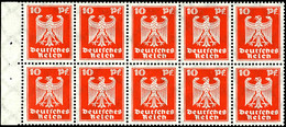 Neuer Reichsadler 1925, Markenheftchenblatt 10 Pfg., Postfrisch, Die Rechte Untere Marke Weist Eine Kleine Gummihaftspur - Altri & Non Classificati