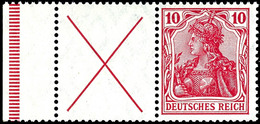 Germania 1912, X + 10 Pfg Germania, Waagerechter Zusammendruck, Tadellos Postfrisch, Unsigniertes Luxusstück, Fotoattest - Autres & Non Classés