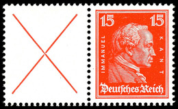 1927 Beethoven/Kant, X+15 Pfg. Waagerechter Zusammendruck, Postfrisch, Mi. 200.-, Katalog: W23 ** - Autres & Non Classés