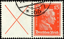 X + 15 Pfg Kant, Waagerechter Zusammendruck, Gestempeltes Bedarfsstück, Mi. 300.-, Katalog: W23 O - Autres & Non Classés