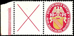 X+10 Pfg, Nothilfe 1926, Waagerechter Zusammendruck, Tadellos Postfrisch, übliche Heftchenzähnung, Mi. 250.-, Katalog: W - Andere & Zonder Classificatie