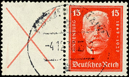 X + 15 Pfg Hindenburg, Waagerechter Zusammendruck, Tadellos Gestempelt, Mi. 180.-, Katalog: W25 O - Altri & Non Classificati