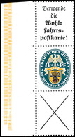 Nothilfe 1928, A1.1+8+X, Senkrechter Zusammendruck, Postfrisch Vom Linken Bogenrand, Zusammendruck Tadellos, Rand Mängel - Sonstige & Ohne Zuordnung