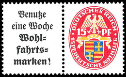 A2+15 Pfg., Nothilfe 1928, Waagerechter Zusammendruck Postfrisch, Mi. 350,-, Katalog: W33 ** - Sonstige & Ohne Zuordnung