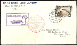 1931, 2. Südamerikafahrt, Anschlussflug Berlin Bis Brasilien, Brief Mit 4 RM. Polarfahrt Von "BERLIN C 17.9.31" Nach Cle - Altri & Non Classificati