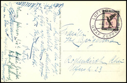 1932, Kurzfahrt In Die Schweiz, Fotokarte "LZ 127" Mit 1 Mark Steinadler Mit Bordpoststempel "LUFTSCHIFF GRAF ZEPPELIN   - Sonstige & Ohne Zuordnung