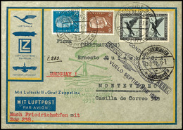 1932, 6. Südamerikafahrt, Auflieferung Friedrichshafen, Brief Mit Waagerechtem Paar 2 M. Adler Und 25 Und 50 Pfg Reichsp - Autres & Non Classés