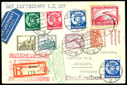 1933, 2. Südamerikafahrt, Anschlussflug Ab Berlin, R-Brief Mit Dekorativer Buntfrankatur, Dabei 1 RM. Zeppelin Und Frede - Autres & Non Classés