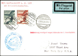 ÖSTERREICH: 1929, Versuchte Amerikafahrt, Auflieferung Friedrichshafen, Karte Mit 50 G Und 3 S. Flugpost Von "SALZBURG 7 - Sonstige & Ohne Zuordnung