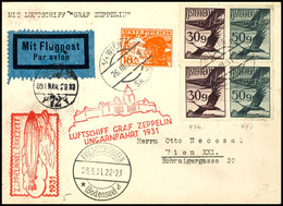 ÖSTERREICH: 1931, Landungsfahrt Nach Ungarn, Auflieferung Friedrichshafen, Karte Mit 10, 30(2) Und 50(2) G Flugpost Von  - Otros & Sin Clasificación