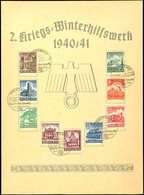 1940 / 41, "2. Kriegs - WHW /Gedenkblatt (DIN A4) Frankiert Mit MiNr. 751 - 759 Und Entspr. SST Greifswald 12.1.1941, Al - Autres & Non Classés