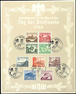 1940, T.d. Briefmarke, Gr. WHW-Gedenkblatt Mit Pass. MiNr. 730/38 U. SST Wien 7.1.1940, Auflage Nur Maximal 2000 Stück,  - Altri & Non Classificati