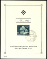 1942, "1. Mai 1942" / Grosz-Deutschland Und Die Niederlande Feiert Den Tag Der Arbeit, Frankiert Mit MiNr. 812 Und Stemp - Autres & Non Classés