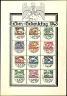 1943, Helden - Gedenktag, DIN A4 S/w Gedenkblatt Mit MiNr. 831 - 842 Und Jeder Wert Sauber Mit SST Berlin - 100 Jahre Po - Otros & Sin Clasificación