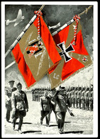 1939, Legion Condor, Farbige Propagandakarte Mit Bild Von Diktator Franco Unter Den Kriegsfahnen Der Beiden Länder, Fran - Sonstige & Ohne Zuordnung