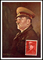 1939, Adolf-Hitler, Nach Einem Gemälde Von Hugo Lehmann, Color Propagandakarte, Heinrich Hoffmann Nr. 448, Vorder- Und R - Altri & Non Classificati