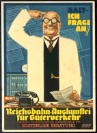 1939, Halt - Ich Frage An!, Reichsbahn-Auskunftei Für Güterverkehr, Color-Karte, Blankogestempelt "Berlin Charlottenburg - Sonstige & Ohne Zuordnung