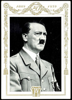 1939, Hitlers 50. Geburtstag, S/w-Fotokarte Mit Goldzudruck, Großformat, Verlag König Nr. 525, Frankiert Mit 6 + 4 Pfg S - Sonstige & Ohne Zuordnung