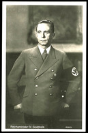 1940 (ca.), Reichsminister Dr. Goebbels, S/w-Fotokarte, Verlag Photo-Hoffmann, Ungelaufen, Kleiner Eckbug Links Unten, S - Autres & Non Classés