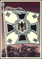 1942 "Infanterie" Aus Der Serie "Die Siegreichen Fahnen Und Standarten Der Deutschen Wehrmacht", Karte Nr. 6, Color Prop - Altri & Non Classificati