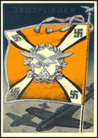 1942 "Jagdflieger" Aus Der Serie "Die Siegreichen Fahnen Und Standarten Der Deutschen Wehrmacht", Karte Nr. 16, Color Pr - Altri & Non Classificati