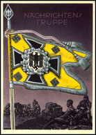 1942 "Nachrichten-Truppe" Aus Der Serie "Die Siegreichen Fahnen Und Standarten Der Deutschen Wehrmacht", Karte Nr. 9, Co - Otros & Sin Clasificación