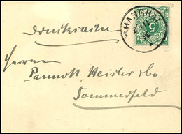 5 Pfg Krone/Adler Auf Streifband Von K1 "SHANGHAI 23/11 96" Nach Sommerfeld Mit Ankunftsstempel, Tadellose Erhaltung, Ka - China (offices)