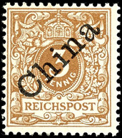 3 Pfg Krone/Adler Mit Diagonalem Aufdruck, Tadellos Ungebraucht, Doppelt Gepr. Jäschke-L. BPP,  Mi. 170.-, Katalog: 1Ib  - China (offices)