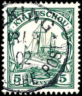 5 Pfennig Kaiseryacht Von Kiautschou, Petschili-Verwendung, Tadellos, Gestempelt " PEKING ", Doppelt Geprüft Steuer BPP, - Chine (bureaux)