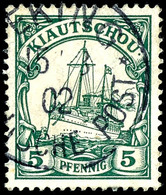 Petschili 5 Pfennig Kiautschou, Gestempelt PEKING, Kabinett, Michel 340,-  Gepr. Steuer BPP, Katalog: PVIb O - Deutsche Post In China