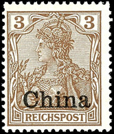 3 Pfg. Dunkelorangebraun, Postfrisch, Bis Auf Einige Verkürzte Zähne Tadellos, Fotobefund Jäschke-L. BPP, Mi. 480.- Unte - China (offices)