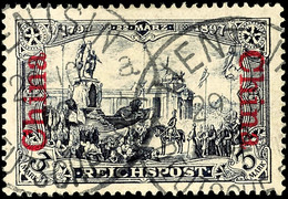 3 Mark Reichspost In Type II Mit Aufdruck " China ", Selten, Tadellos, Gestempelt "TIENTSIN", Geprüft Mansfeld, Michel 1 - Chine (bureaux)