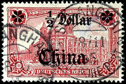 1 Mark Mit Plattenfehler I, Gestempelt, Pracht, Michel 250,-  Gepr. Bothe BPP, Katalog: 34AI O - Cina (uffici)