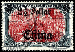 1 C. Auf 3 Pfg - 2 1/2 $ Auf 5 M. Germania, Dabei Die 2 1/2 $ In Type AIa, 10 Werte Komplett, Gestempelt, Die 10 C. Mäng - Cina (uffici)