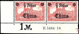 1/2 Dollar Auf 1 Mark Mit Aufdruckfehler "rechte Rosette Auf Einer Spitze" Vom Unterrand Mit Aufdruck-HAN 5484.18 Tadell - Cina (uffici)