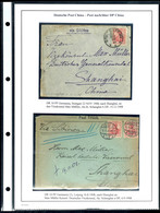 INCOMING MAIL: 1908, Zwei Briefe Mit 10 Pfg Germania, Einzelfrankatur Bzw. Mehrfachfrankatur Mit Zwei Werten, Jeweils An - Deutsche Post In China
