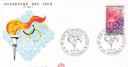 France 1968 Cover; Winter Olympic Games Grenoble Opening Ceremony: Olympic Flame - Winter 1968: Grenoble