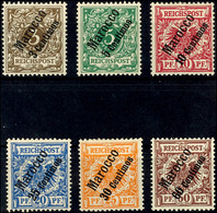 3 C. Auf 3 Pfg - 60 C. Auf 50 Pfg Krone/Adler, 6 Werte Komplett, Tadellos Ungebraucht, Gepr. Pauligk BPP, Mi. 100.-, Kat - Morocco (offices)