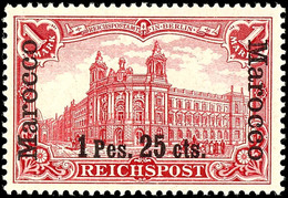 1 P. 25 C. Auf 1 M. Reichspost, Tadellos Postfrisch, Kabinett, Gepr. Pauligk BPP, Katalog: 16I ** - Marokko (kantoren)