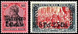 3 C. Auf 3 Pfg - 6 P. 25 C. Auf 5 M. Germania Mit Wz., 12 Werte Komplett, Tadellos Ungebraucht, Gepr. Pauligk BPP, Mi. 6 - Maroc (bureaux)