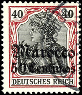 50 C. Auf 40 Pfg Germania Mit Wz., Tadellos Rundgestempelt, Doppelt Gepr. Bothe BPP, Mi. 180.-, Katalog: 40 O - Maroc (bureaux)