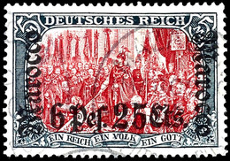 5 Mark Deutsches Reich Mit Wasserzeichen, Aufdruck "Marocco 6 Pes. 25 Cts.", Tadellos Gestempelt, Geprüft Steuer VÖB, Mi - Maroc (bureaux)
