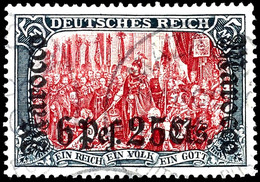 5 Mark Deutsches Reich Mit Wasserzeichen, Aufdruck "Marocco 6 Pes. 25 Cts.", Tadellos Gestempelt, Geprüft Steuer VÖB, Mi - Deutsche Post In Marokko