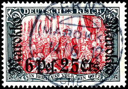 5 Mark Deutsches Reich Mit Aufdruck "Marokko 6 Pes. 25 Cts.", Luxus, Vollstempel "MEKNES KK", Geprüft Pauligk BPP, Miche - Morocco (offices)