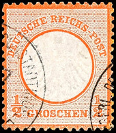 1/2 Groschen Deutsches Reich "Adler Mit Kleinem Brustschild", Gute Erhaltung, Gestempelt, Michel 450,-, Katalog: V3 O - Turkey (offices)