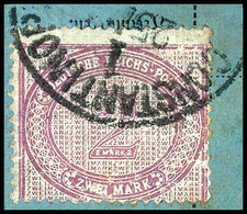 2 Mark Lebyaftgraulila Auf Postformularabschnitt Mit Stempel Von Const. 1, Gepr. Bothe BPP, Mi. 500,--, Katalog: V37d PA - Turkey (offices)