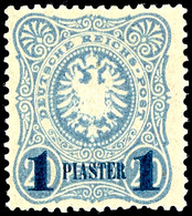 20 Pfennig Blau Mit Schwarzblauem Aufdruck, Amtlicher Neudruck ( Kosack ), Sauber Ungebraucht Mit Leichter Falzspur, Mic - Turquie (bureaux)