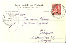 20 Pa. Auf 10 Pfg Germania Reichspost Auf Portogerechter Ansichtskarte "Constantinople - Mosquée Hamidié Et Le Sélamik"  - Deutsche Post In Der Türkei